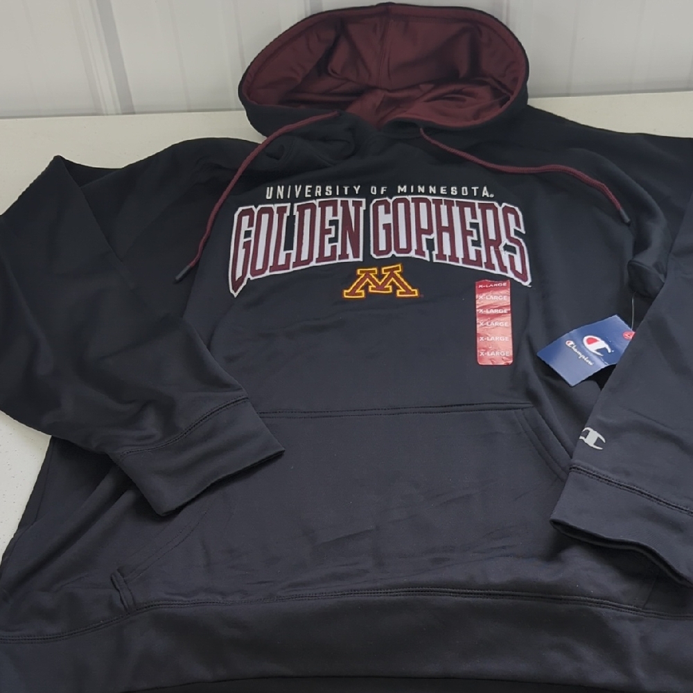 Champion Black and Maroon Minnesota Hoodie